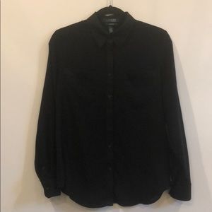 Lauren Ralph Lauren black button up blouse